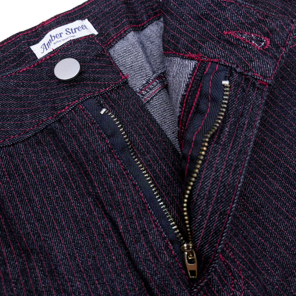 ワイドデニムハーフパンツ / Stripe Wide Denim Half Pant【Amber Street】
