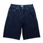 ワイドデニムハーフパンツ / Stripe Wide Denim Half Pant【Amber Street】