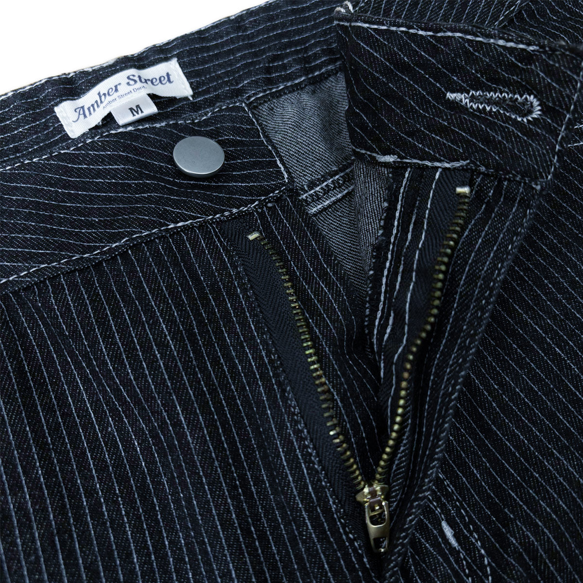 ワイドデニムハーフパンツ / Stripe Wide Denim Half Pant【Amber Street】