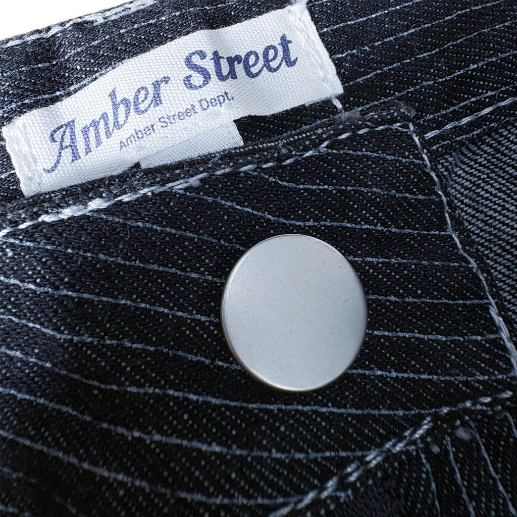 ワイドデニムハーフパンツ / Stripe Wide Denim Half Pant【Amber Street】