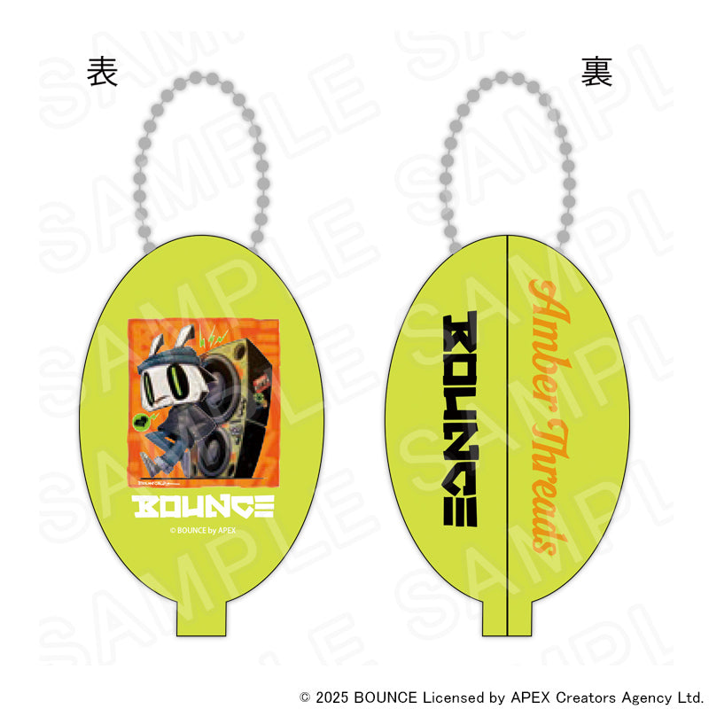 アパレルブランドAmber Threads(アンバースレッズ)と台湾の人気クリエイターBOUNCE(バウンス)のコラボ商品、コインケース(バウンスラビットver.)イエロー。