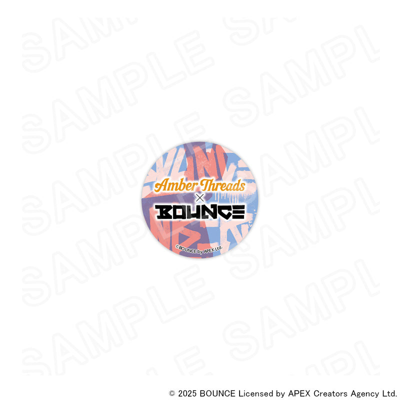 アパレルブランドAmber Threads(アンバースレッズ)と台湾の人気クリエイターBOUNCE(バウンス)のコラボ商品、缶バッジセット(バウンスマンver.)。