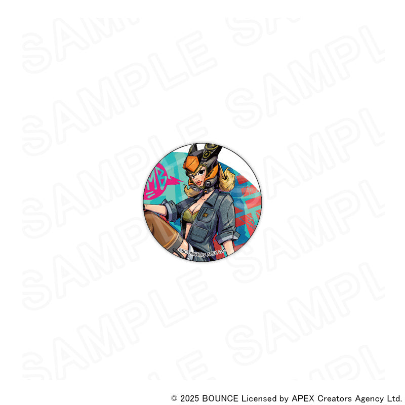 アパレルブランドAmber Threads(アンバースレッズ)と台湾の人気クリエイターBOUNCE(バウンス)のコラボ商品、缶バッジセット(バウンスボムレディver.)。