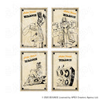 アパレルブランドAmber Threads(アンバースレッズ)と台湾の人気クリエイターBOUNCE(バウンス)のコラボ商品、ポストカードセット(バウンスマン・バウンスボーイ・バウンスボムレディ・バウンスラビットver.)ベージュ。