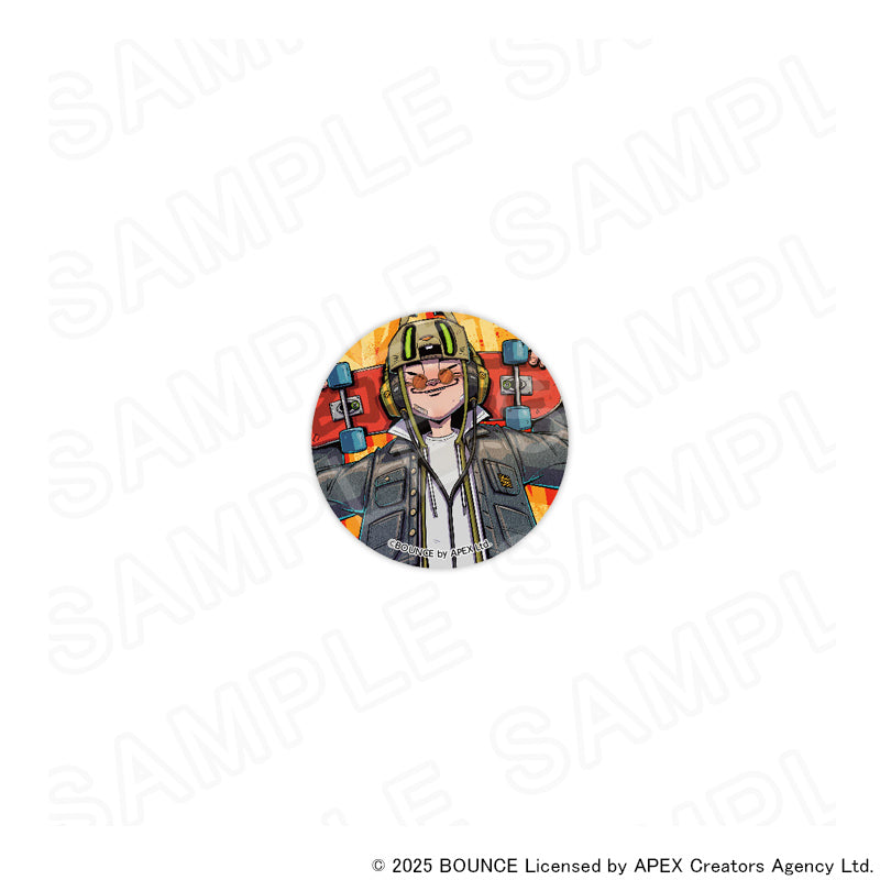 アパレルブランドAmber Threads(アンバースレッズ)と台湾の人気クリエイターBOUNCE(バウンス)のコラボ商品、缶バッジセット(バウンスボーイver.)。