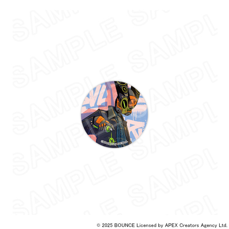 アパレルブランドAmber Threads(アンバースレッズ)と台湾の人気クリエイターBOUNCE(バウンス)のコラボ商品、缶バッジセット(バウンスマンver.)。