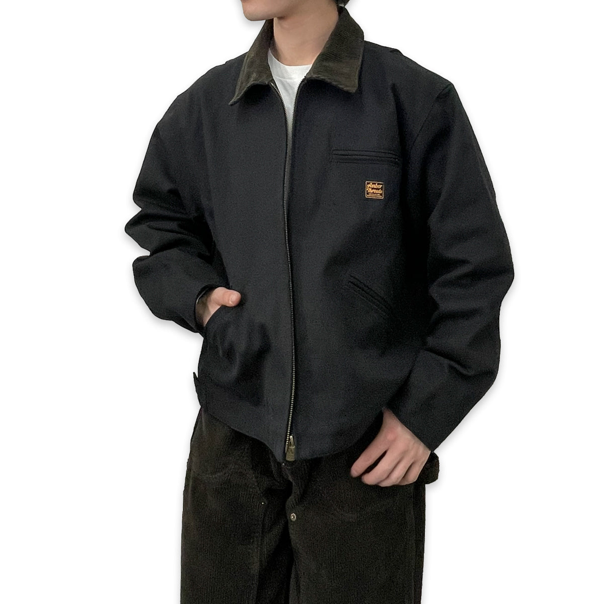 ジャケット 襟コーデュロイ コットンキャンバス / Cotton Tracker Jacket 【Amber Threads】