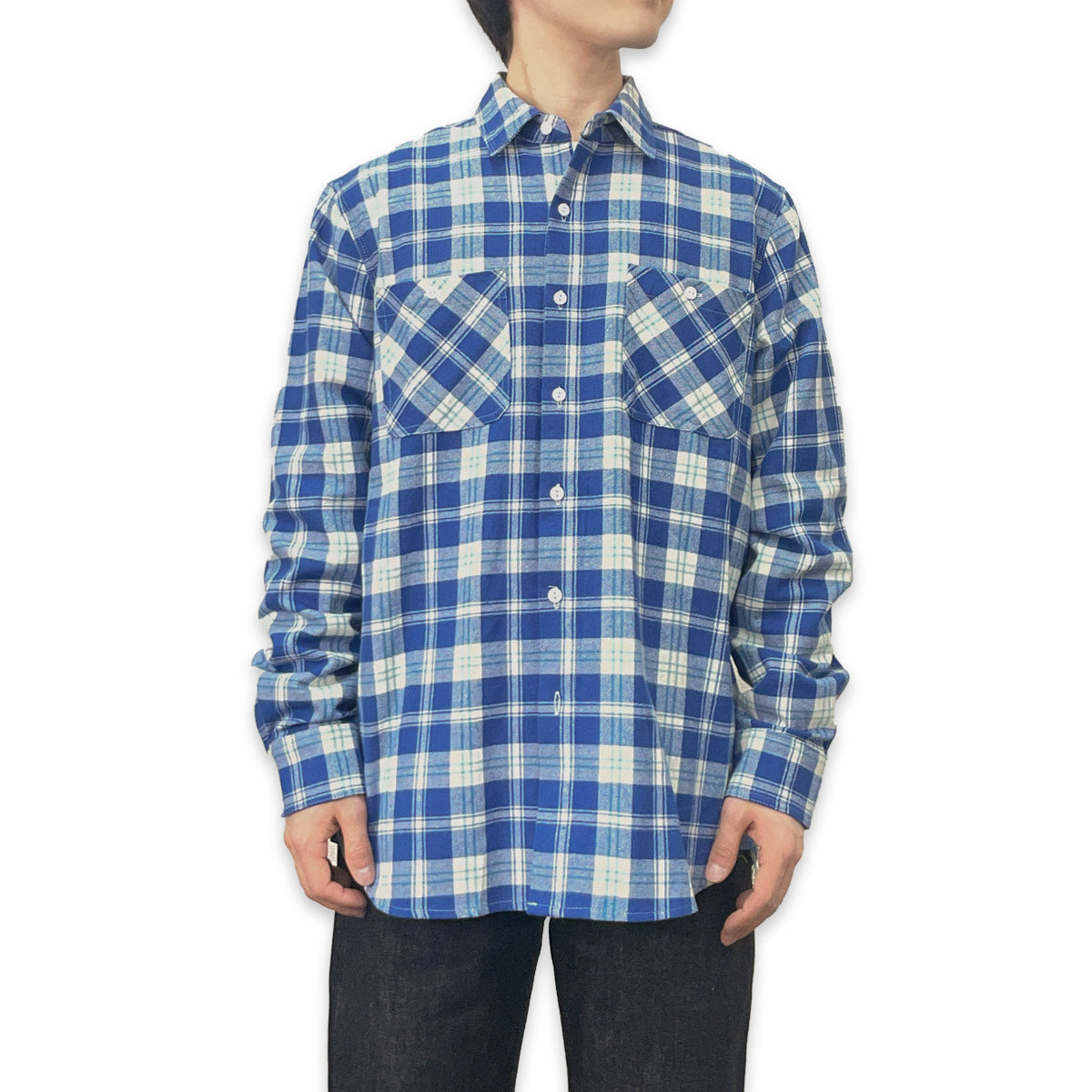 先染めコットン チェックフランネルワークシャツ / Cotton Flannel Check Shirt 【Amber Threads】