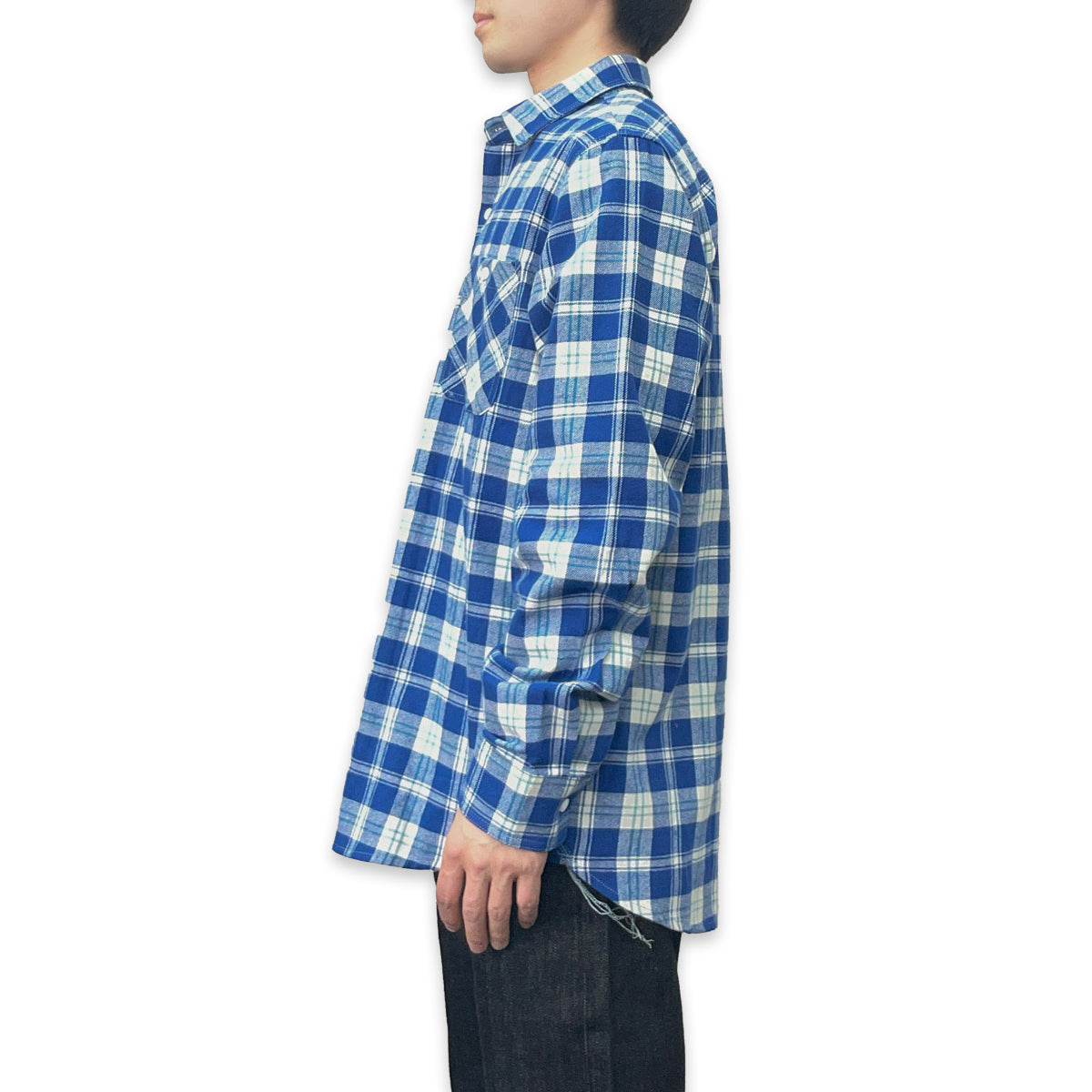先染めコットン チェックフランネルワークシャツ / Cotton Flannel Check Shirt 【Amber Threads】