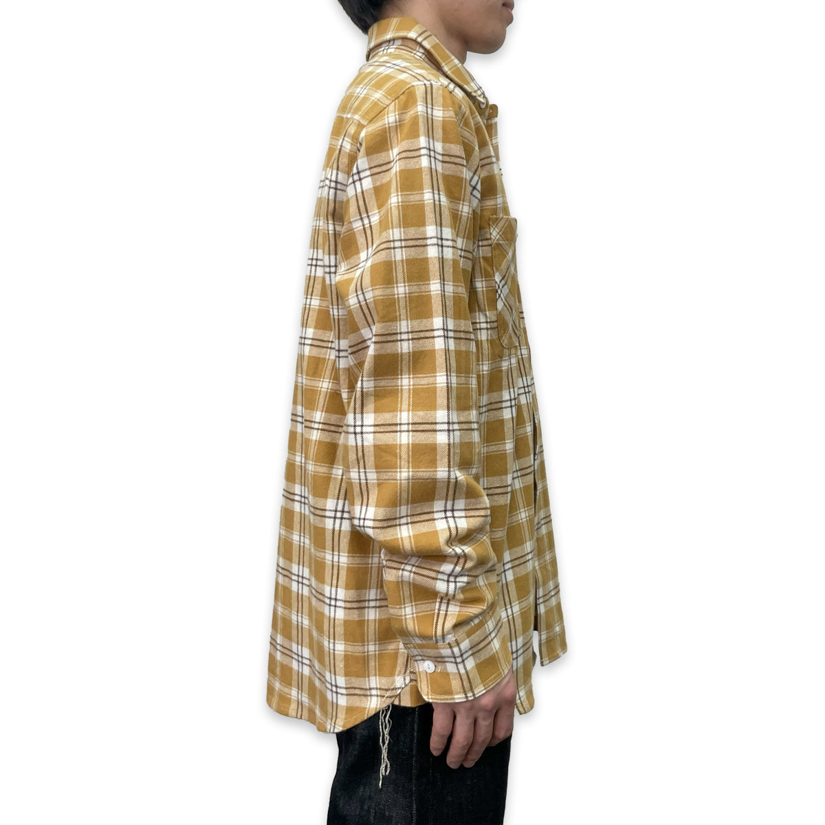 先染めコットン チェックフランネルワークシャツ / Cotton Flannel Check Shirt 【Amber Threads】