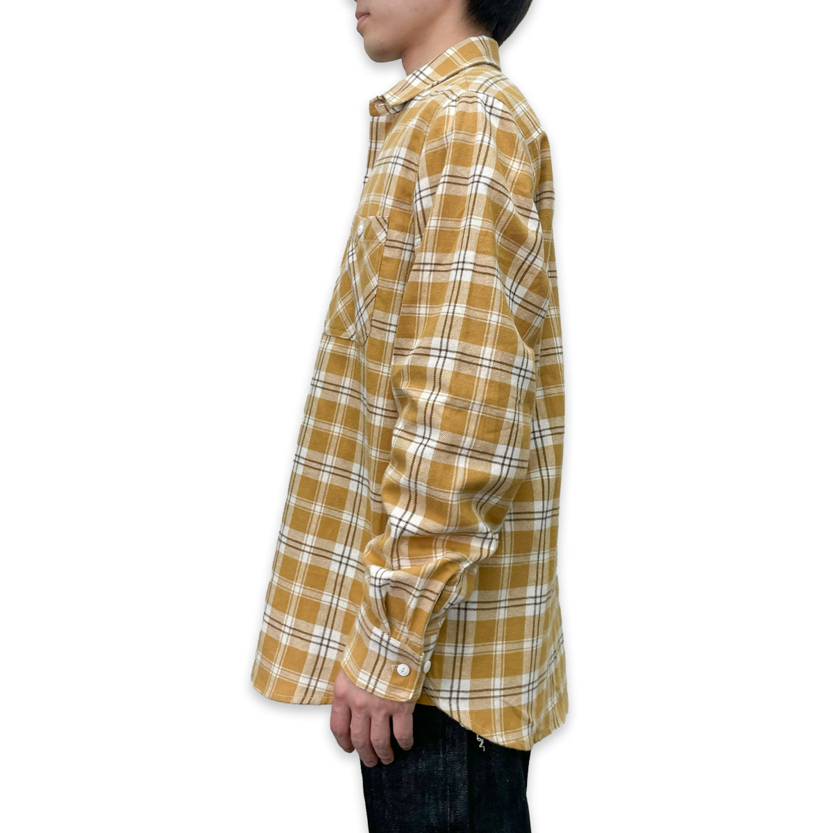 先染めコットン チェックフランネルワークシャツ / Cotton Flannel Check Shirt 【Amber Threads】