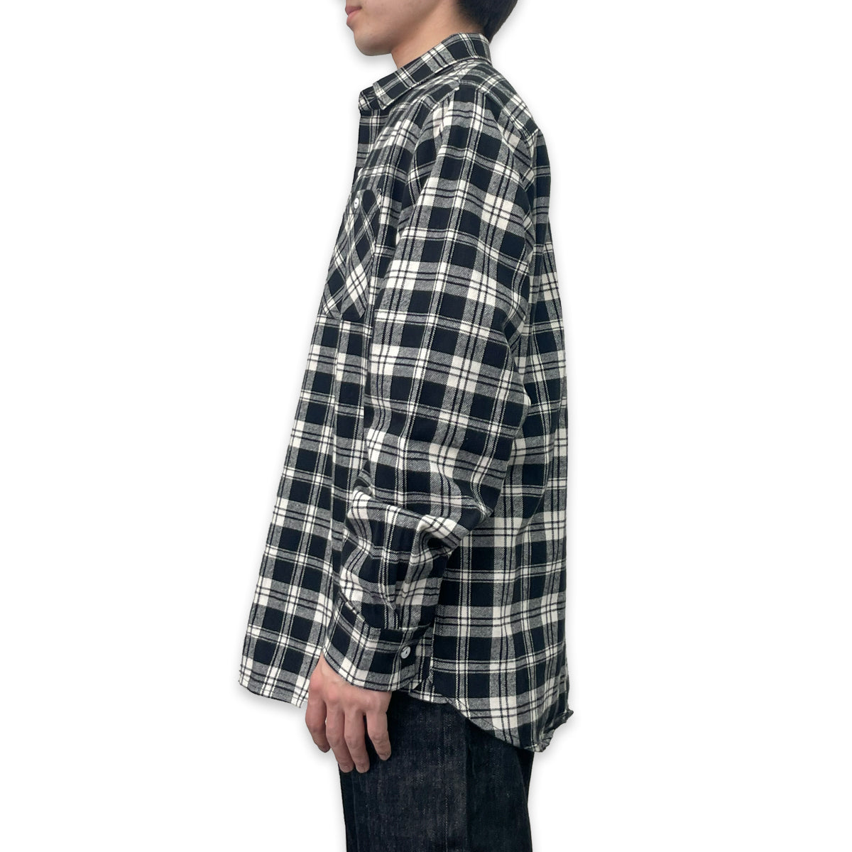 先染めコットン チェックフランネルワークシャツ / Cotton Flannel Check Shirt 【Amber Threads】