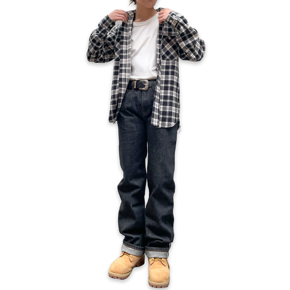 先染めコットン チェックフランネルワークシャツ / Cotton Flannel Check Shirt 【Amber Threads】