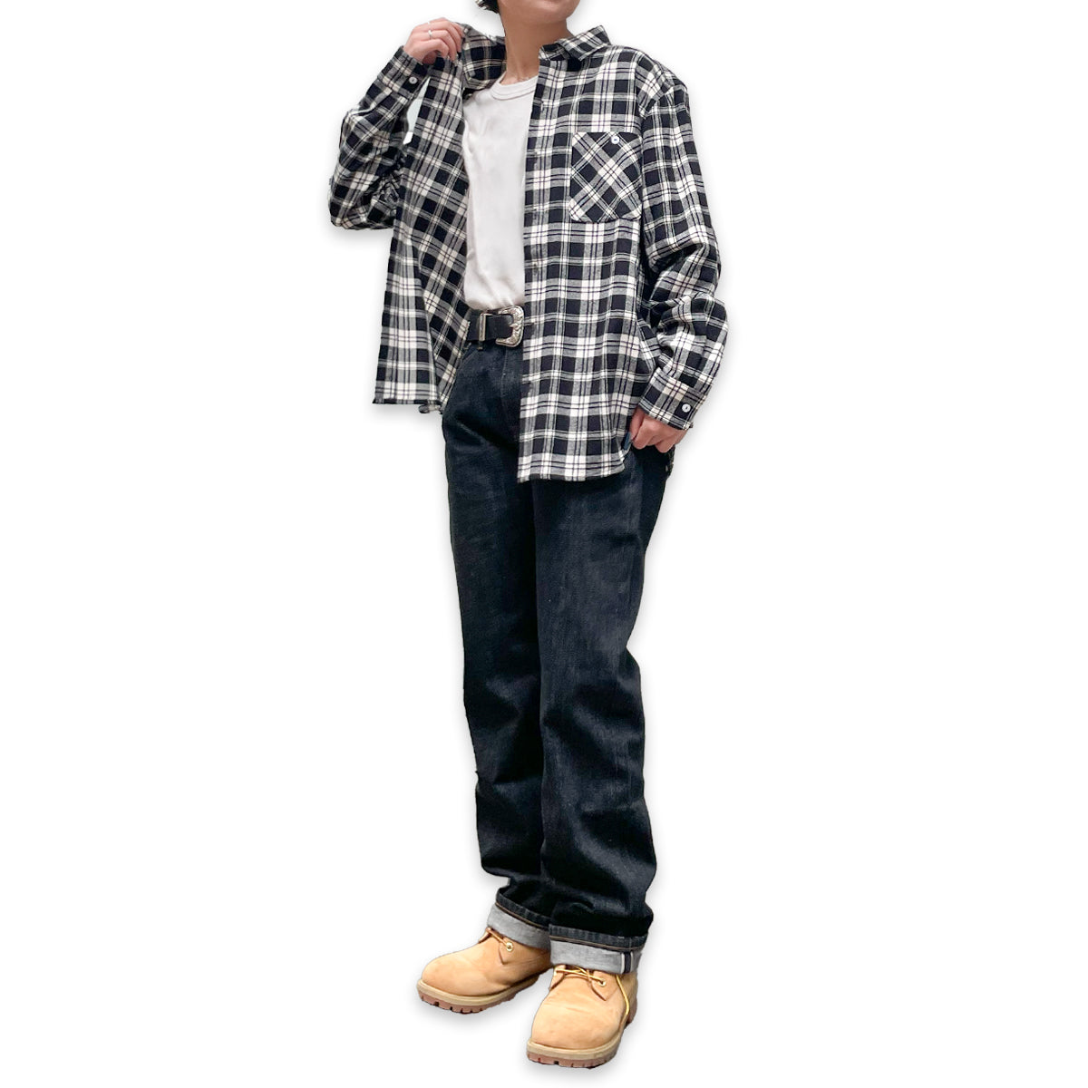 先染めコットン チェックフランネルワークシャツ / Cotton Flannel Check Shirt 【Amber Threads】