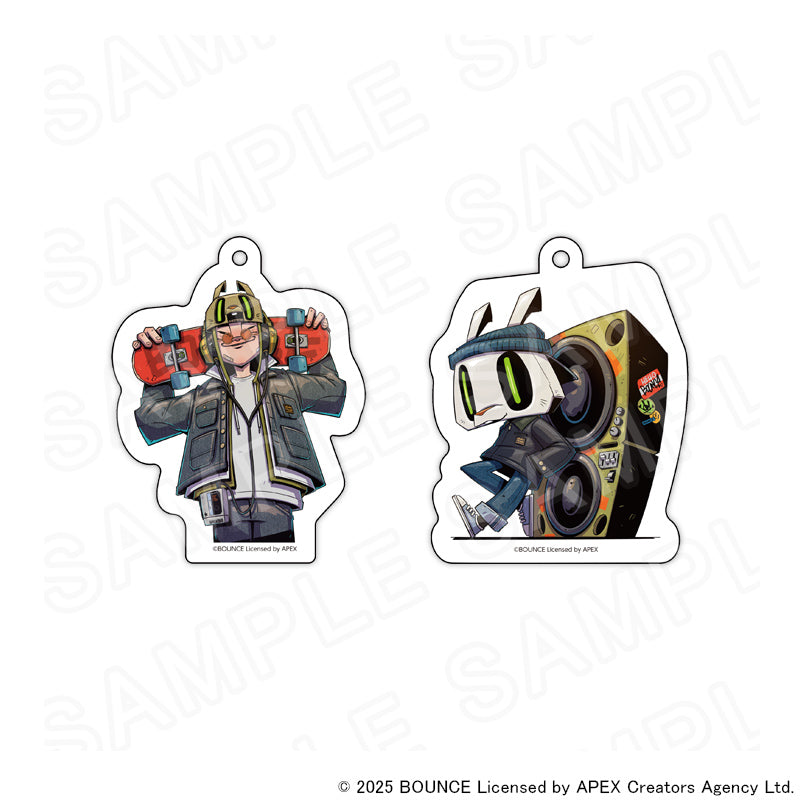 アパレルブランドAmber Threads(アンバースレッズ)と台湾の人気クリエイターBOUNCE(バウンス)のコラボ商品、アクリルキーホルダー(バウンスボーイ＆バウンスラビットver.)。