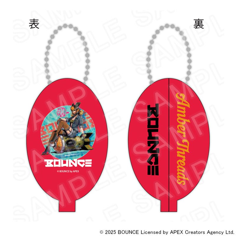アパレルブランドAmber Threads(アンバースレッズ)と台湾の人気クリエイターBOUNCE(バウンス)のコラボ商品、コインケース(バウンスボムレディver.)レッド。