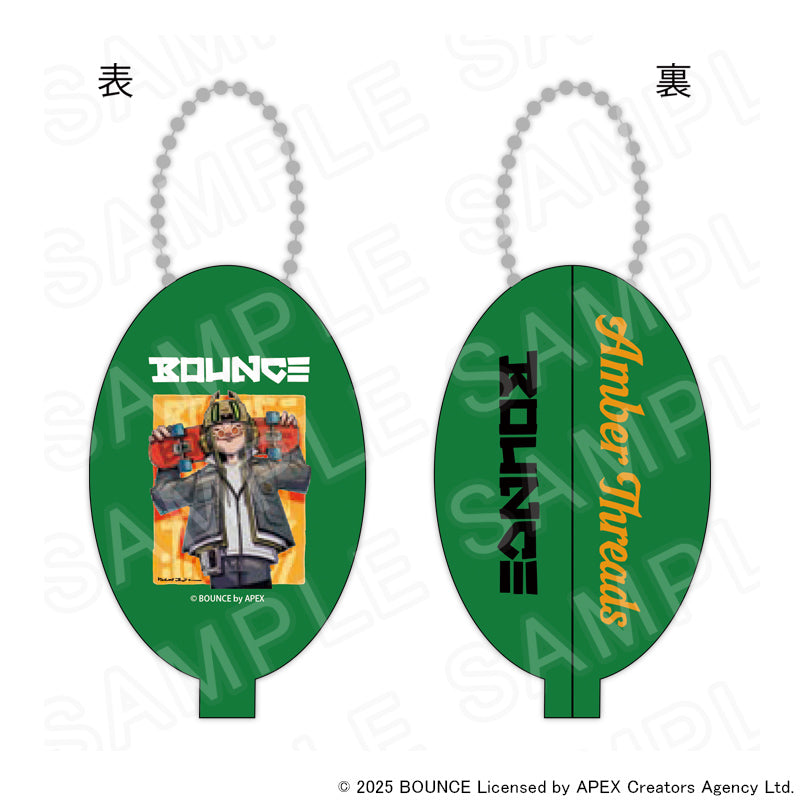アパレルブランドAmber Threads(アンバースレッズ)と台湾の人気クリエイターBOUNCE(バウンス)のコラボ商品、コインケース(バウンスボーイver.)グリーン。