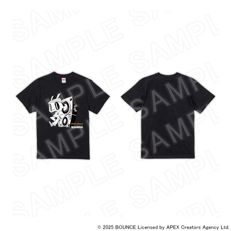 アパレルブランドAmber Threads(アンバースレッズ)と台湾の人気クリエイターBOUNCE(バウンス)のコラボ商品、Tシャツ(バウンスラビットver.)ブラック。